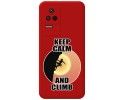 Funda Silicona Líquida Roja para Xiaomi Poco F4 5G diseño Mujer Escalada Dibujos