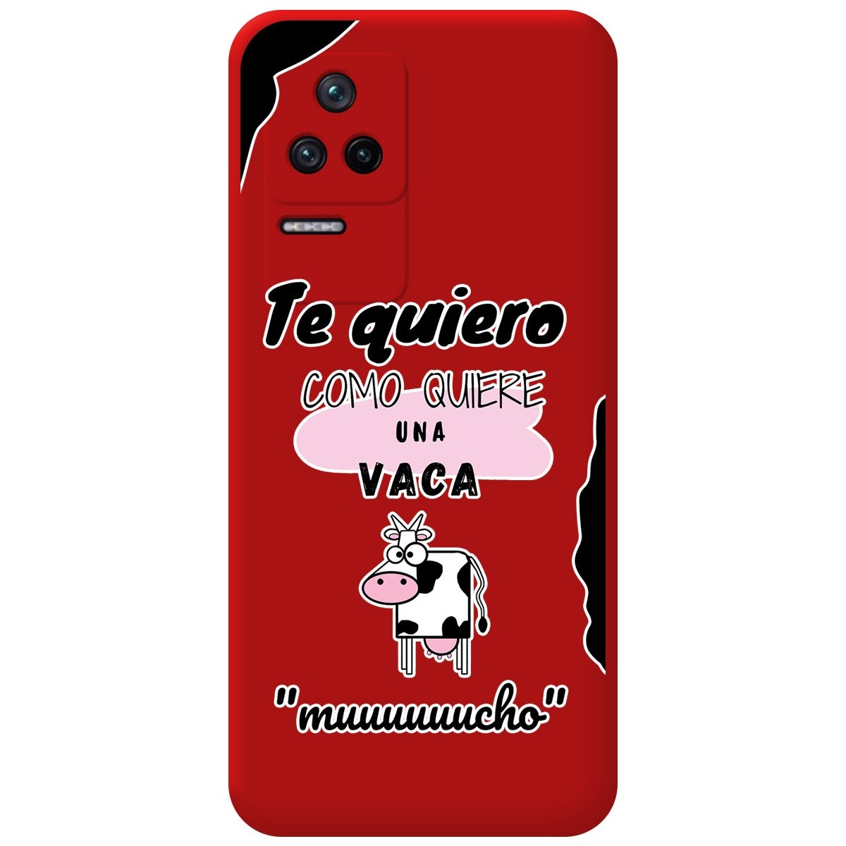 Funda Silicona Líquida Roja para Xiaomi Poco F4 5G diseño Vaca Dibujos
