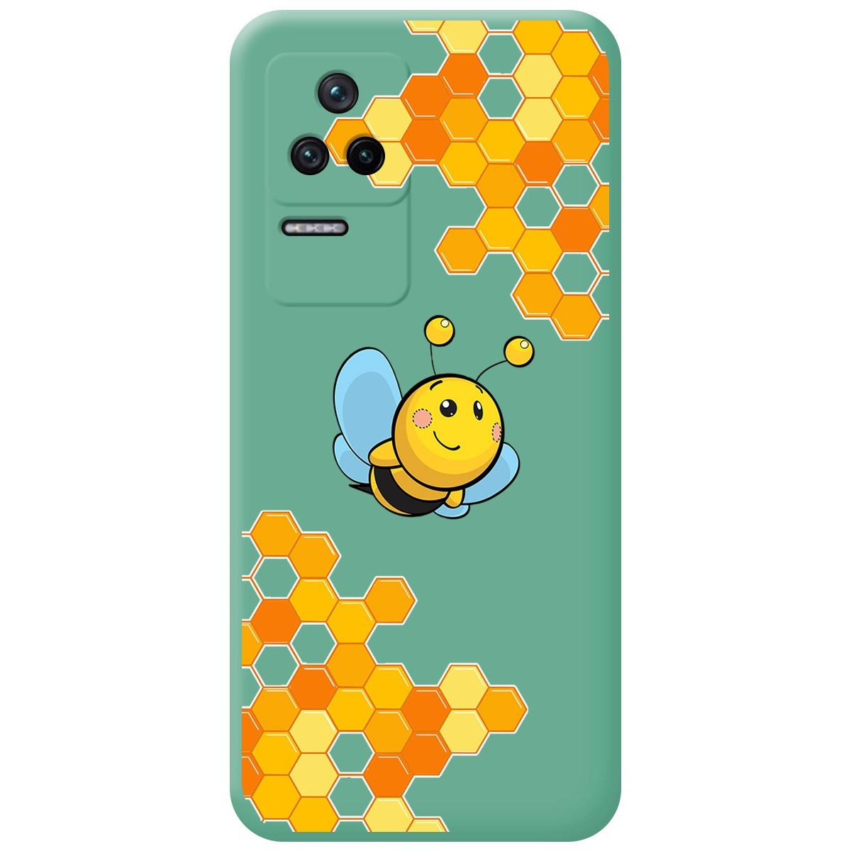 Funda Silicona Líquida Verde para Xiaomi Poco F4 5G diseño Abeja Dibujos