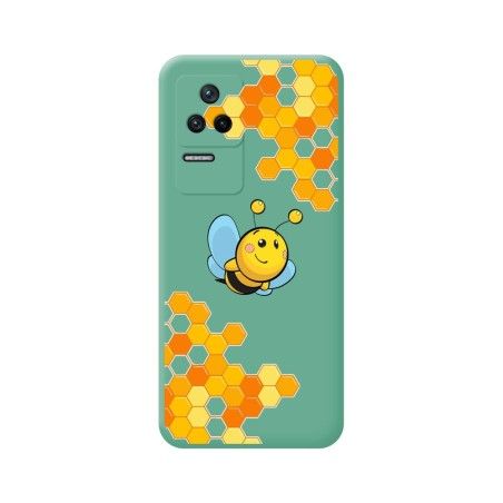 Funda Silicona Líquida Verde para Xiaomi Poco F4 5G diseño Abeja Dibujos