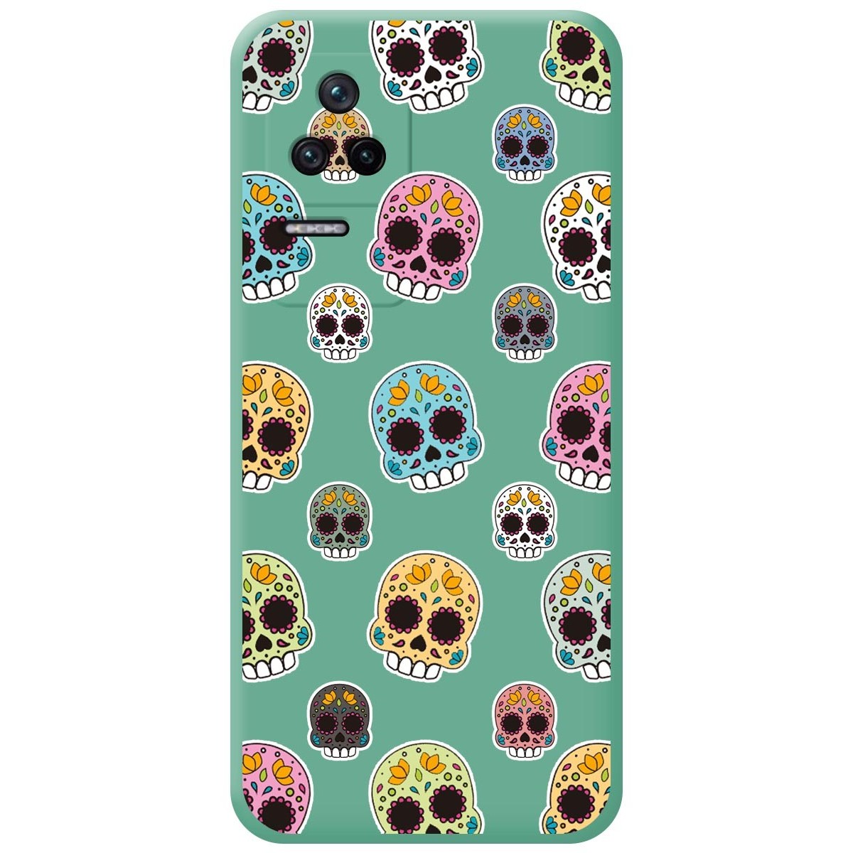 Funda Silicona Líquida Verde para Xiaomi Poco F4 5G diseño Catrina Dibujos