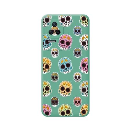 Funda Silicona Líquida Verde para Xiaomi Poco F4 5G diseño Catrina Dibujos