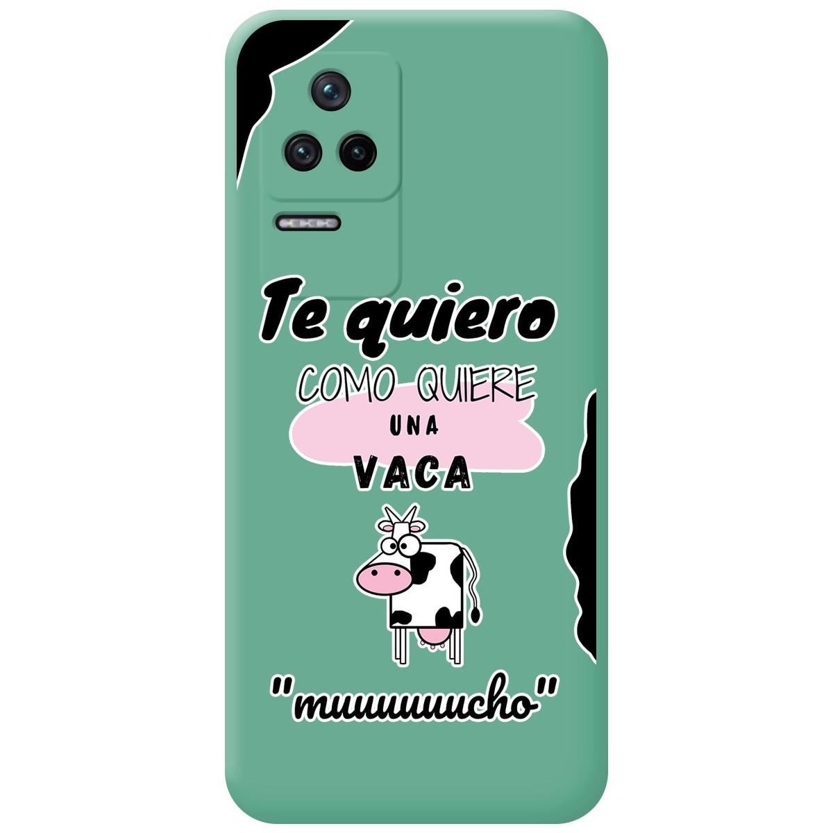 Funda Silicona Líquida Verde para Xiaomi Poco F4 5G diseño Vaca Dibujos