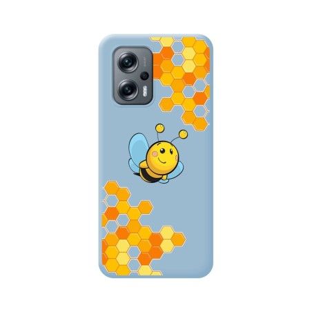 Funda Silicona Líquida Azul para Xiaomi Poco X4 GT 5G diseño Abeja Dibujos
