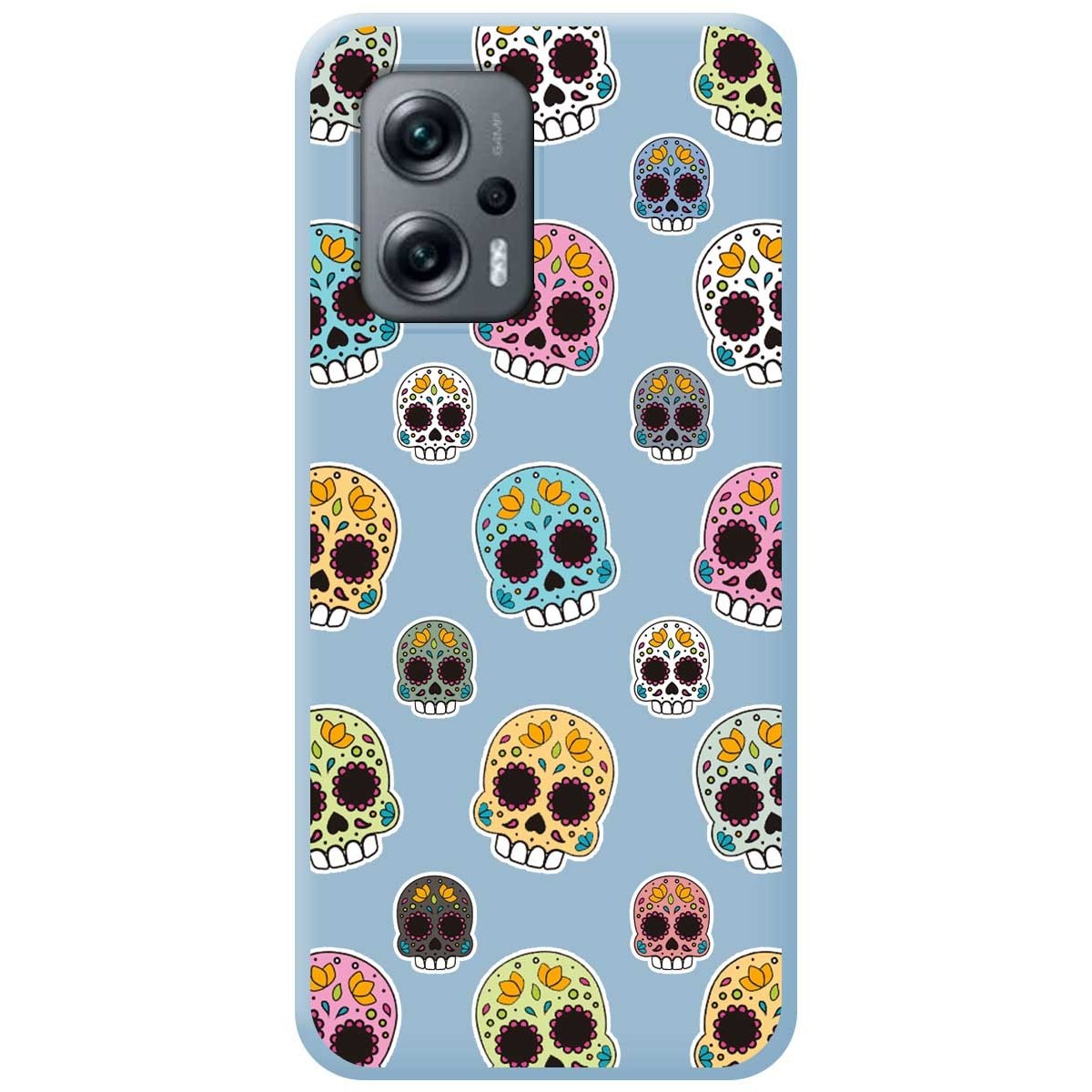 Funda Silicona Líquida Azul para Xiaomi Poco X4 GT 5G diseño Catrina Dibujos