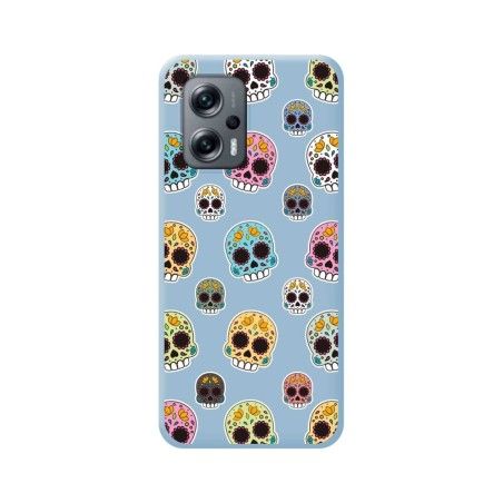 Funda Silicona Líquida Azul para Xiaomi Poco X4 GT 5G diseño Catrina Dibujos
