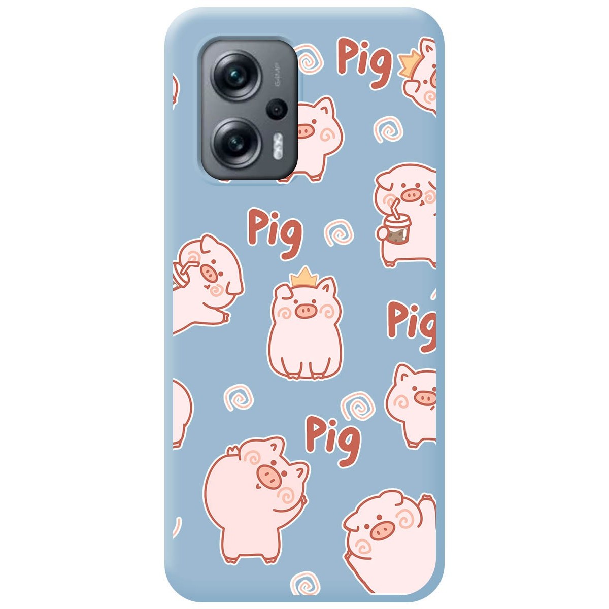 Funda Silicona Líquida Azul para Xiaomi Poco X4 GT 5G diseño Cerdos Dibujos