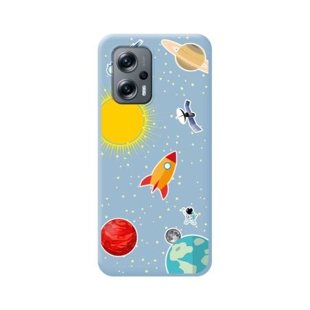 Funda Silicona Líquida Azul para Xiaomi Poco X4 GT 5G diseño Espacio Dibujos