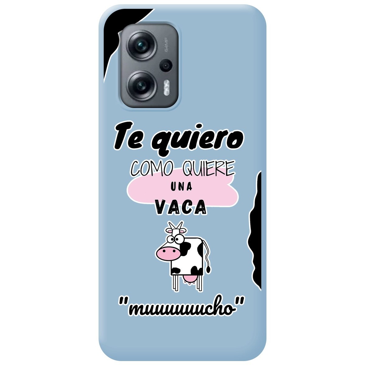 Funda Silicona Líquida Azul para Xiaomi Poco X4 GT 5G diseño Vaca Dibujos