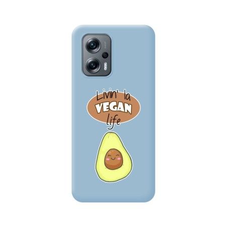 Funda Silicona Líquida Azul para Xiaomi Poco X4 GT 5G diseño Vegan Life Dibujos