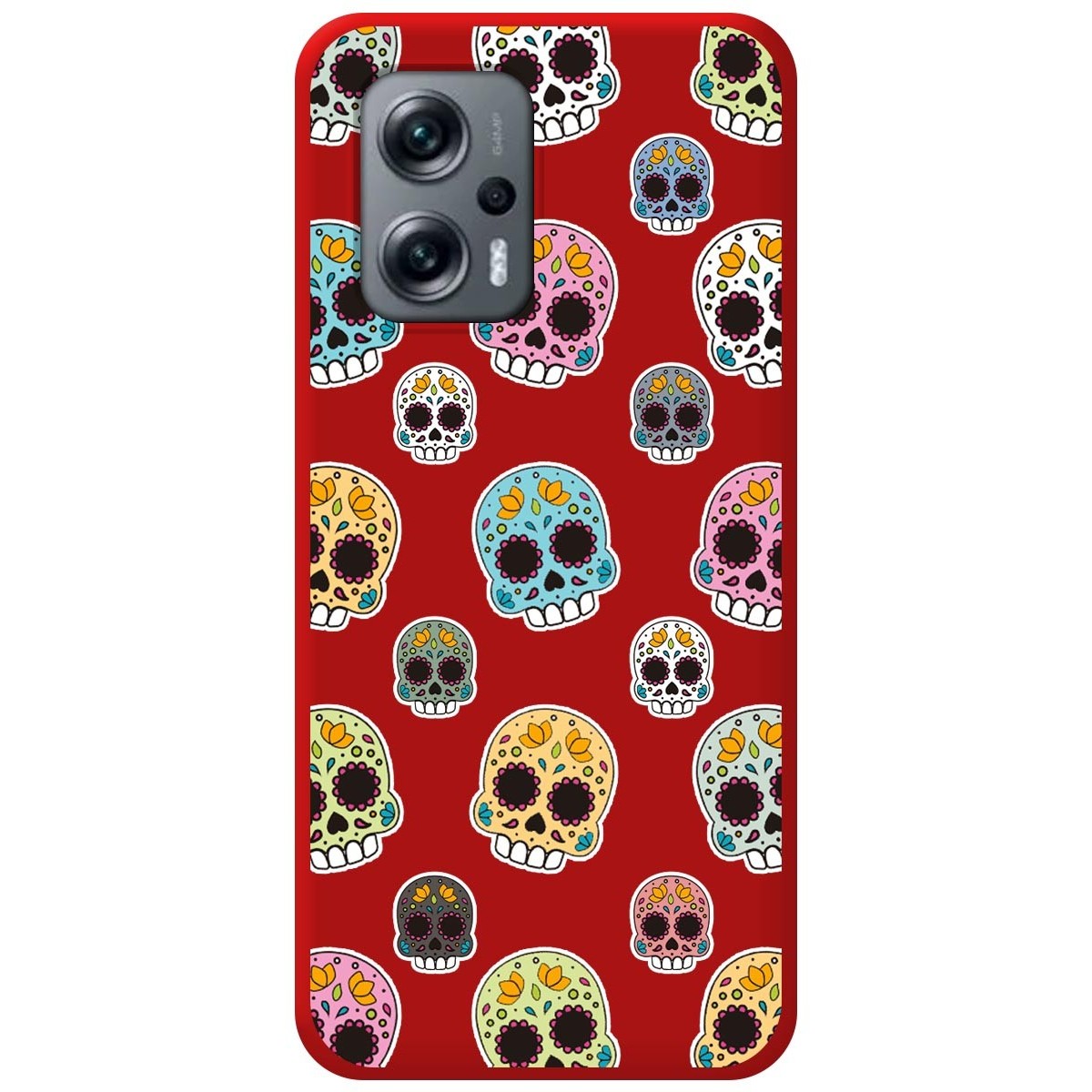 Funda Silicona Líquida Roja para Xiaomi Poco X4 GT 5G diseño Catrina Dibujos