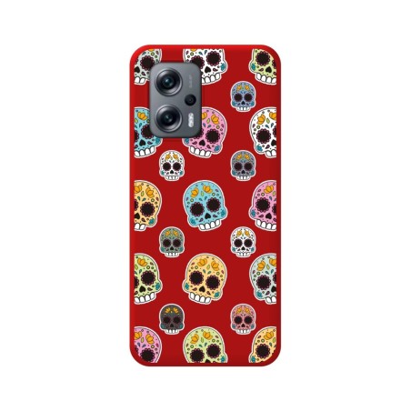 Funda Silicona Líquida Roja para Xiaomi Poco X4 GT 5G diseño Catrina Dibujos