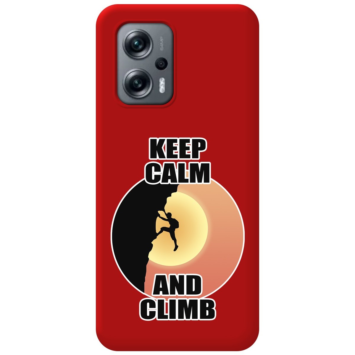 Funda Silicona Líquida Roja para Xiaomi Poco X4 GT 5G diseño Hombre Escalada Dibujos