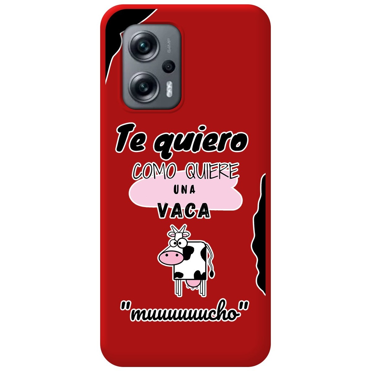 Funda Silicona Líquida Roja para Xiaomi Poco X4 GT 5G diseño Vaca Dibujos