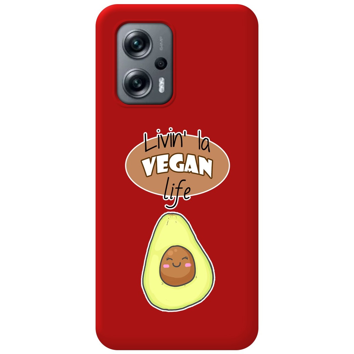 Funda Silicona Líquida Roja para Xiaomi Poco X4 GT 5G diseño Vegan Life Dibujos