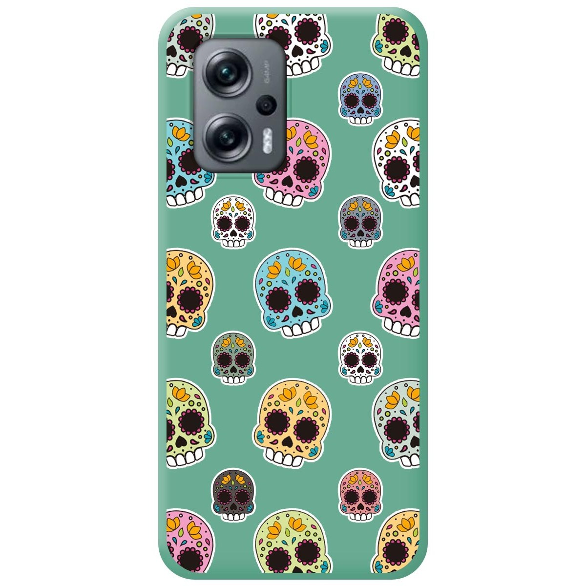 Funda Silicona Líquida Verde para Xiaomi Poco X4 GT 5G diseño Catrina Dibujos