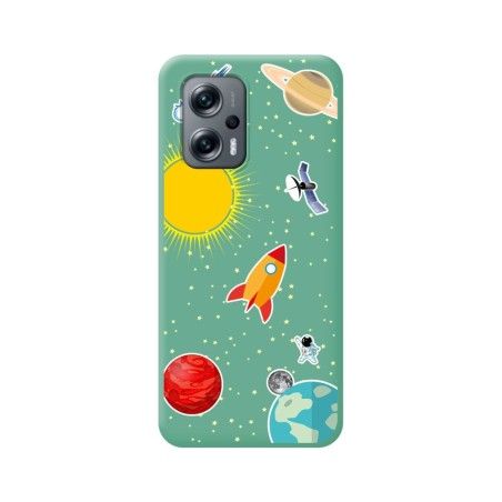 Funda Silicona Líquida Verde para Xiaomi Poco X4 GT 5G diseño Espacio Dibujos