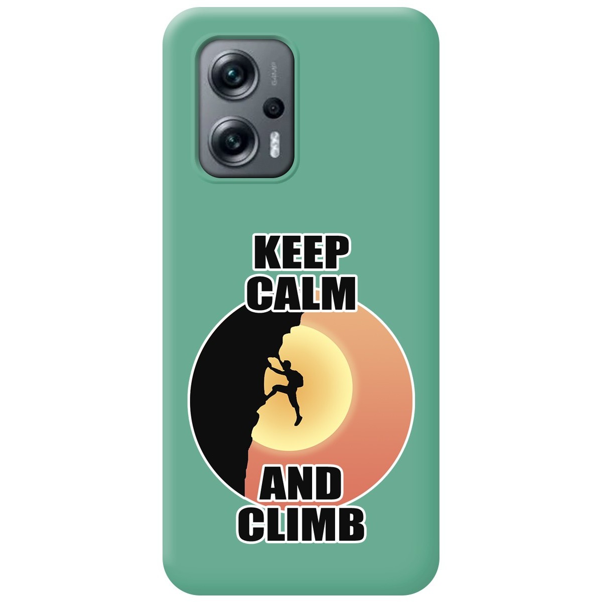 Funda Silicona Líquida Verde para Xiaomi Poco X4 GT 5G diseño Hombre Escalada Dibujos