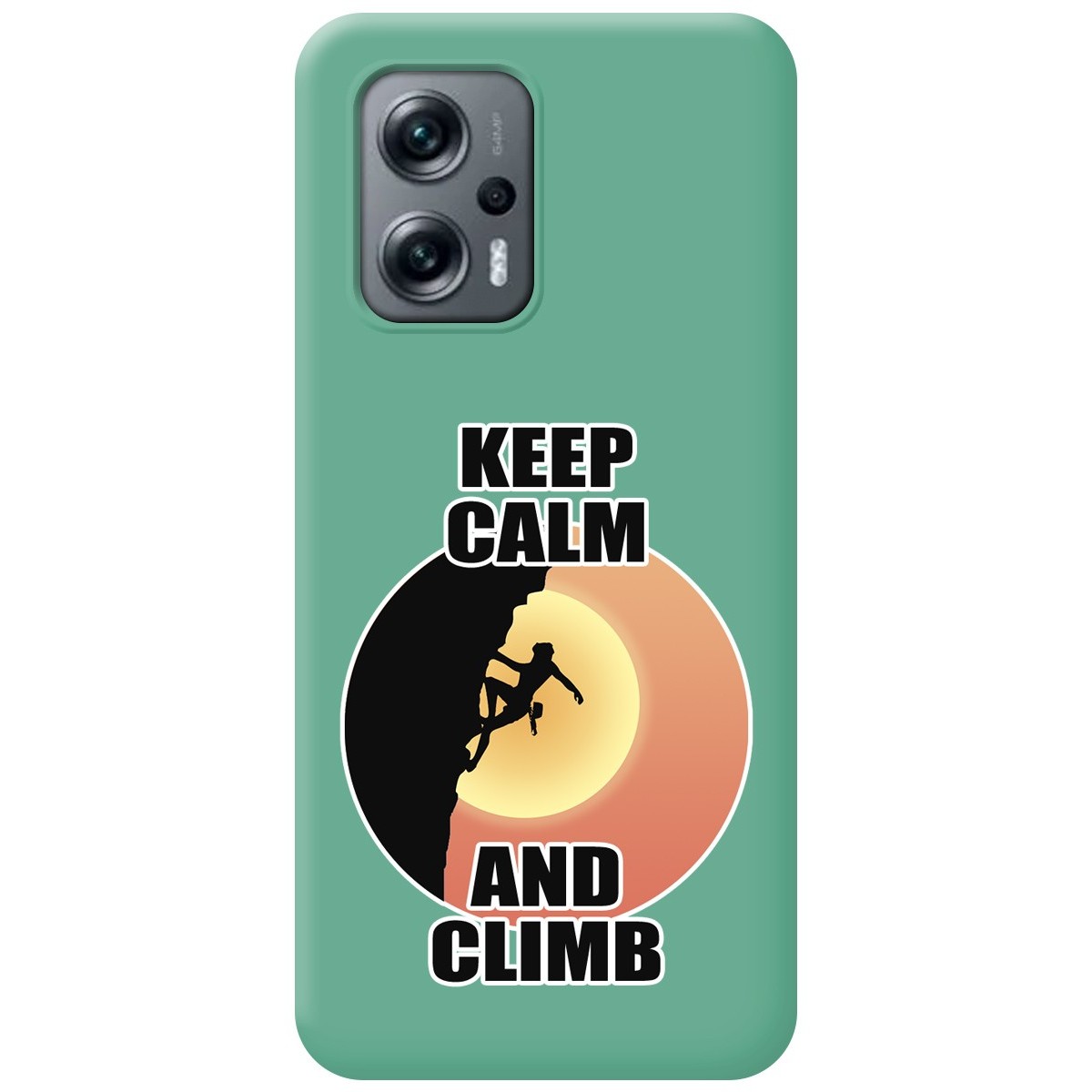 Funda Silicona Líquida Verde para Xiaomi Poco X4 GT 5G diseño Mujer Escalada Dibujos