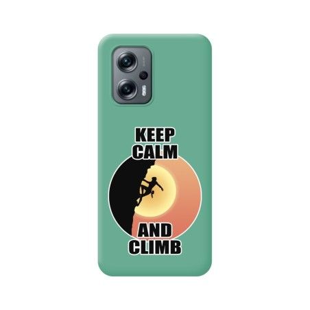 Funda Silicona Líquida Verde para Xiaomi Poco X4 GT 5G diseño Mujer Escalada Dibujos