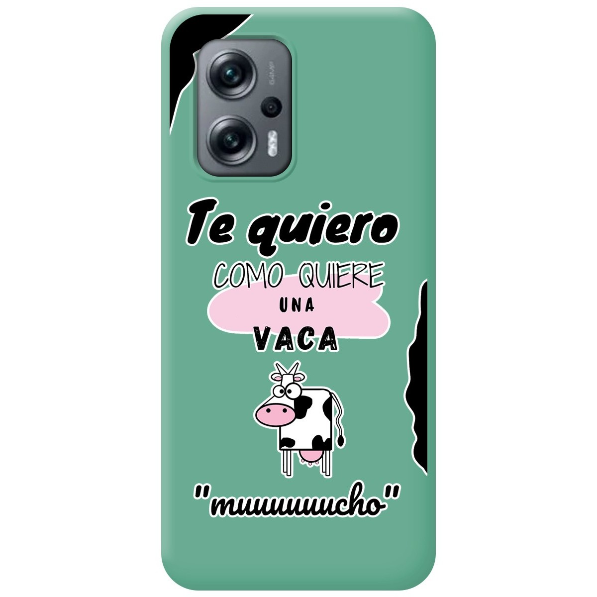 Funda Silicona Líquida Verde para Xiaomi Poco X4 GT 5G diseño Vaca Dibujos