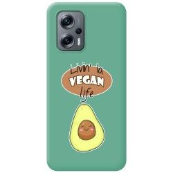 Funda Silicona Líquida Verde para Xiaomi Poco X4 GT 5G diseño Vegan Life Dibujos