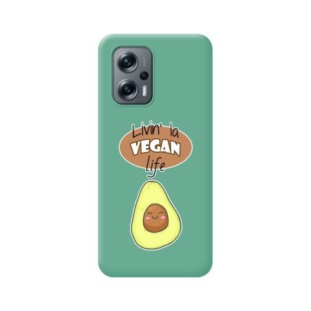 Funda Silicona Líquida Verde para Xiaomi Poco X4 GT 5G diseño Vegan Life Dibujos