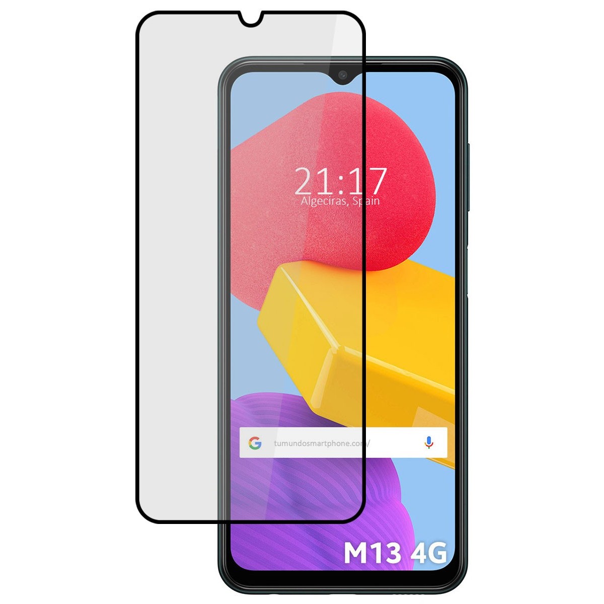 Protector Cristal Templado Completo 5D Full Glue Negro para Samsung Galaxy M13 4G Vidrio