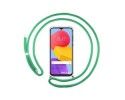 Funda Colgante Transparente para Samsung Galaxy M13 4G con Cordon Verde Agua