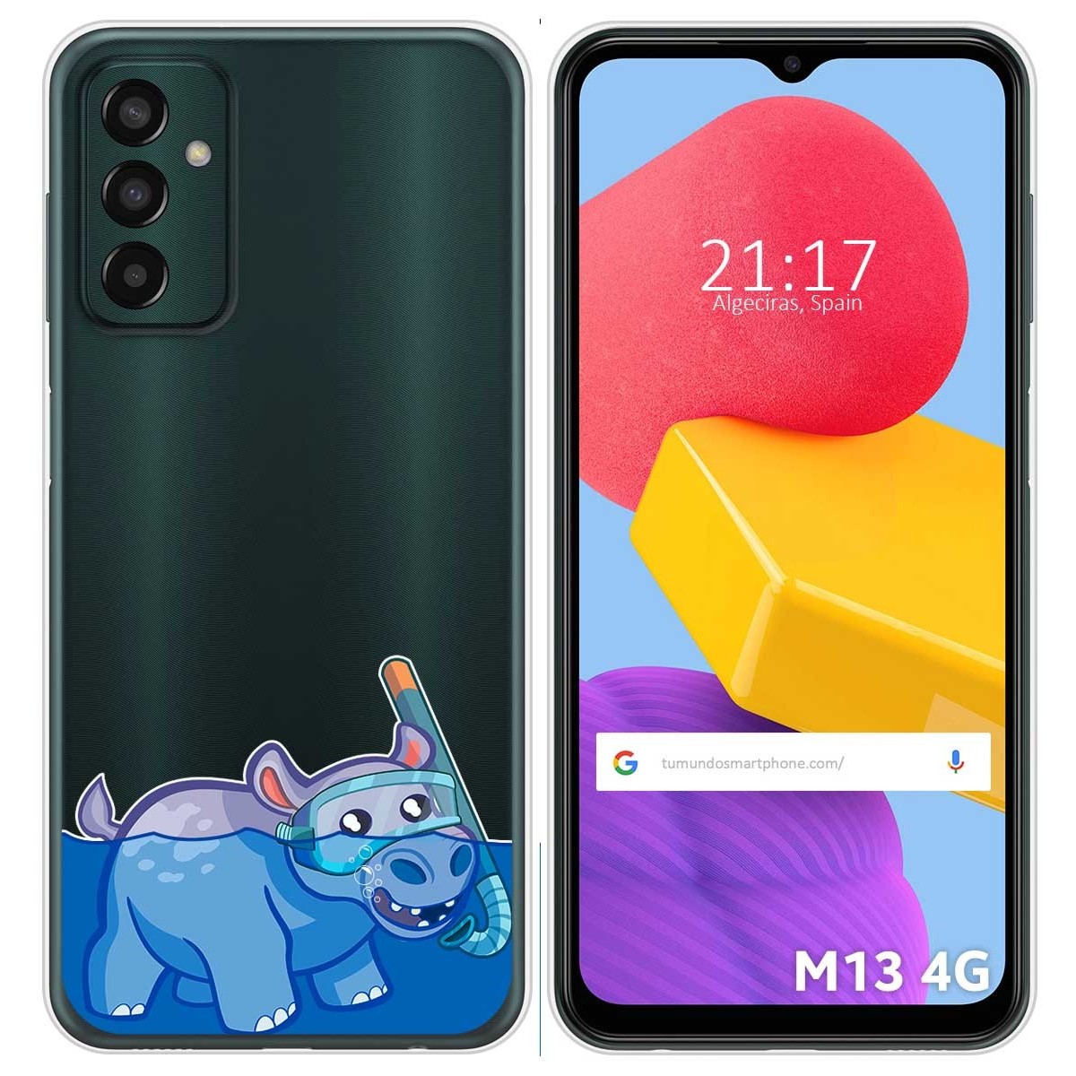 Funda Silicona Transparente para Samsung Galaxy M13 4G diseño Hipo Dibujos