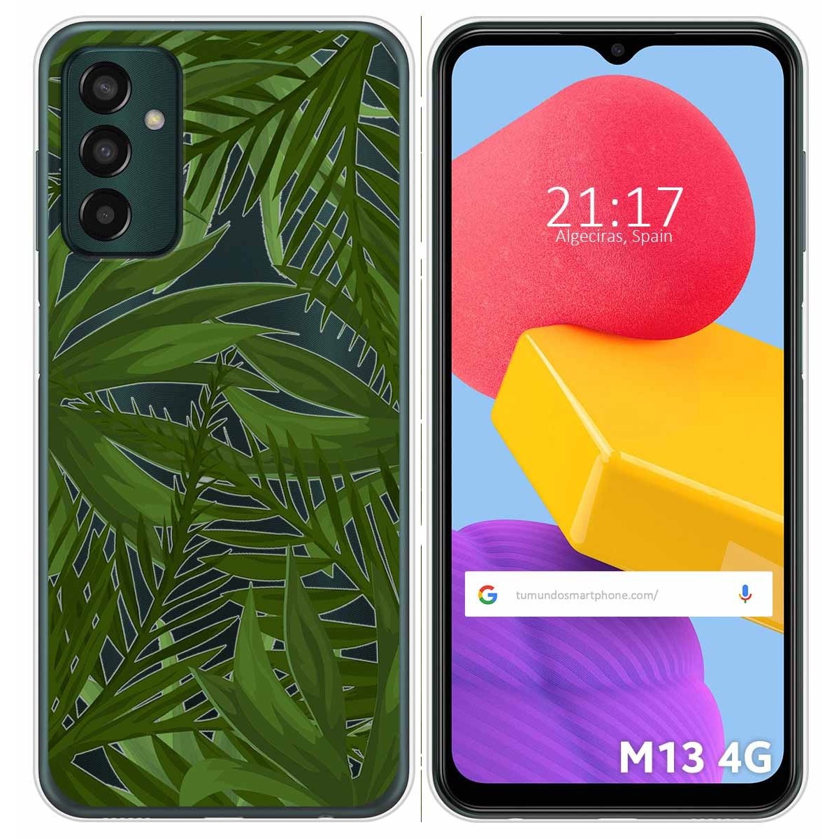Funda Silicona Transparente para Samsung Galaxy M13 4G diseño Jungla Dibujos