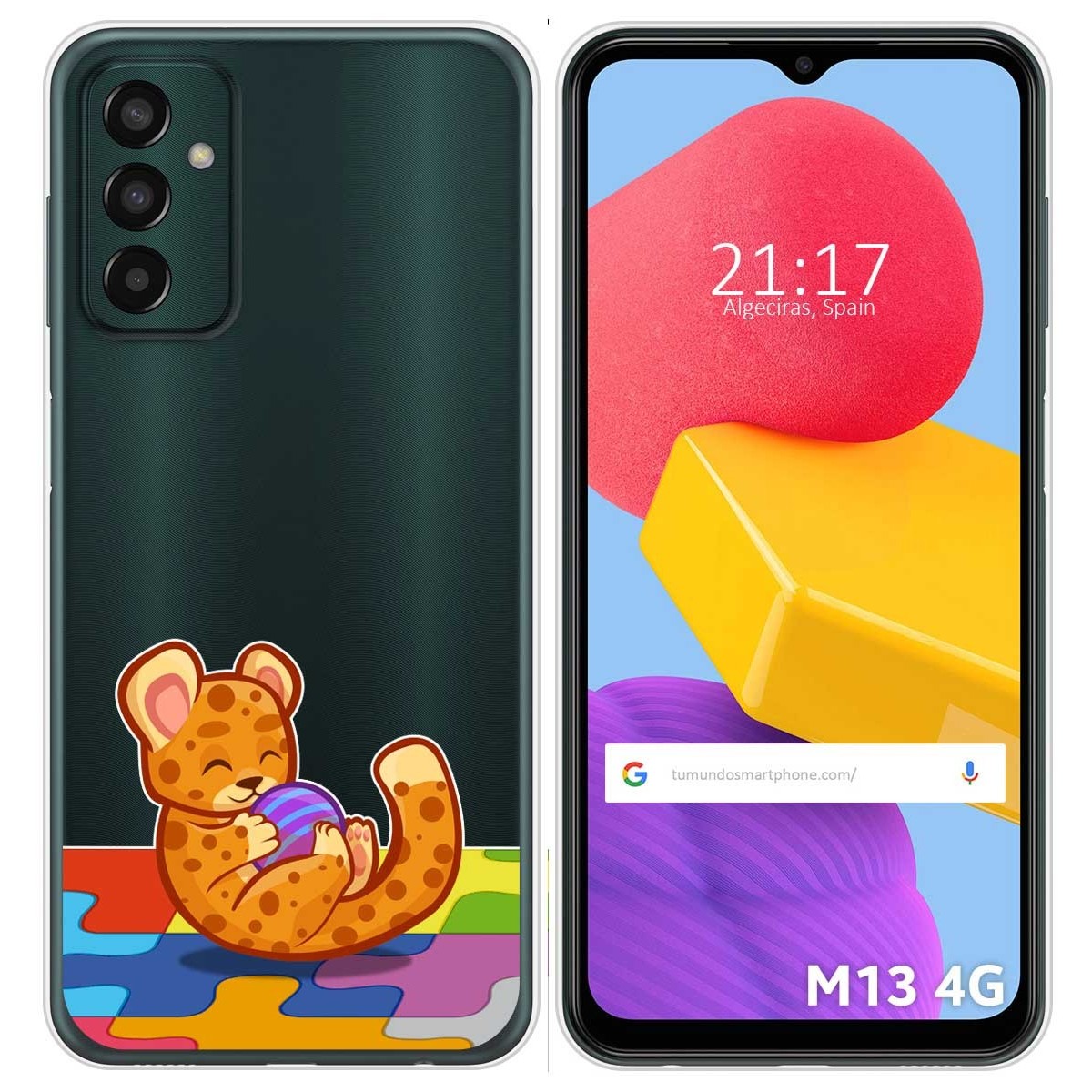 Funda Silicona Transparente para Samsung Galaxy M13 4G diseño Leopardo Dibujos