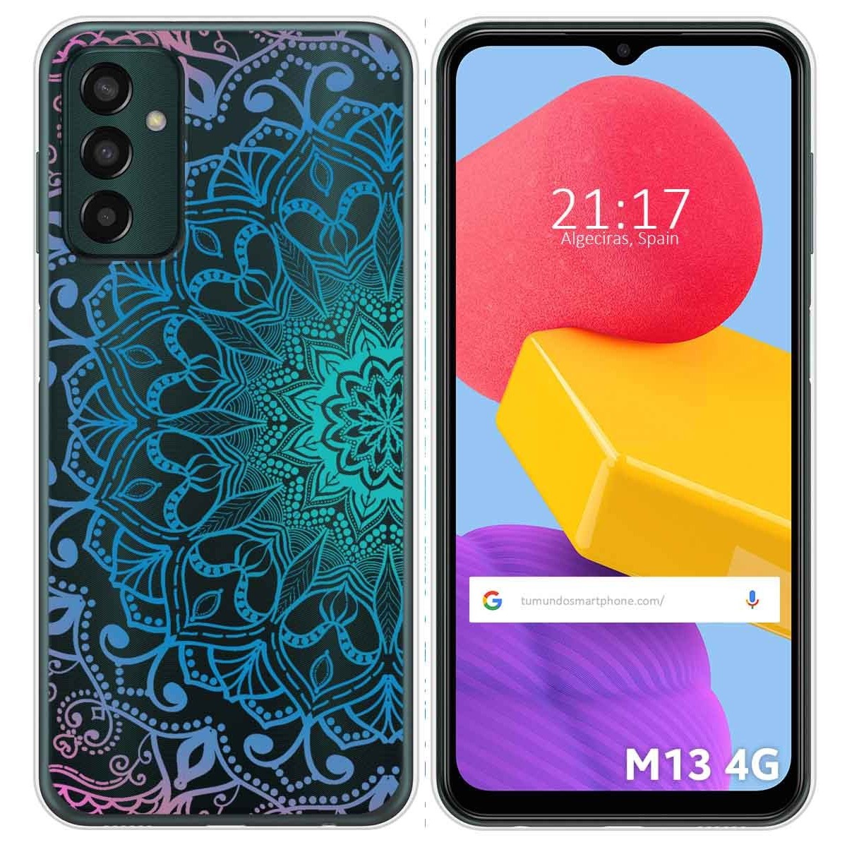 Funda Silicona Transparente para Samsung Galaxy M13 4G diseño Mandala Dibujos