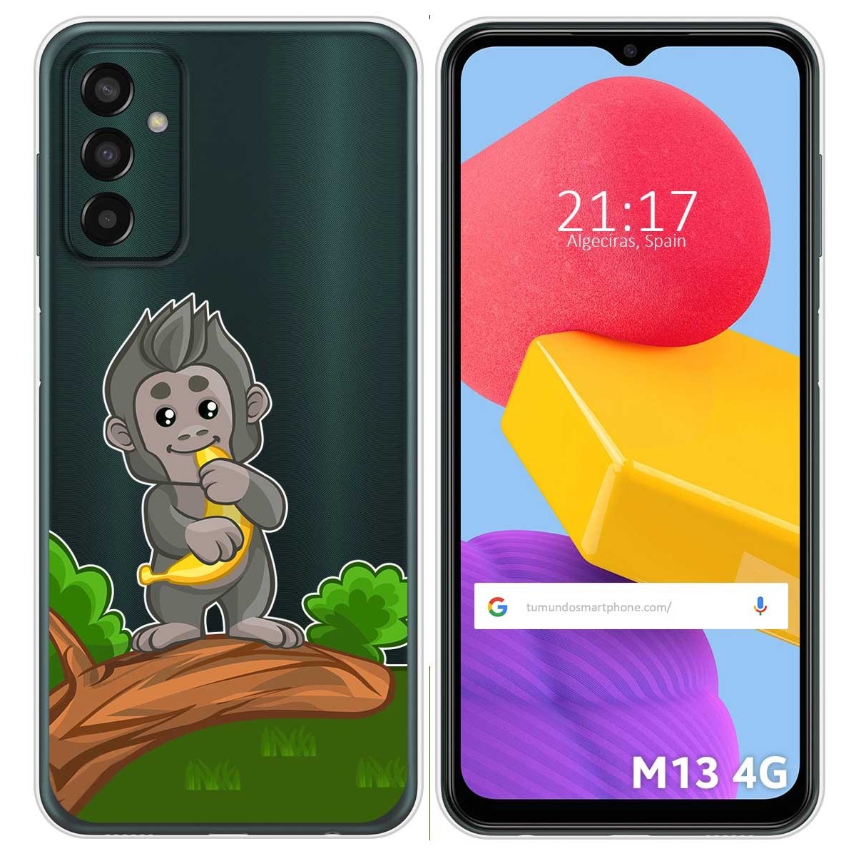 Funda Silicona Transparente para Samsung Galaxy M13 4G diseño Mono Dibujos