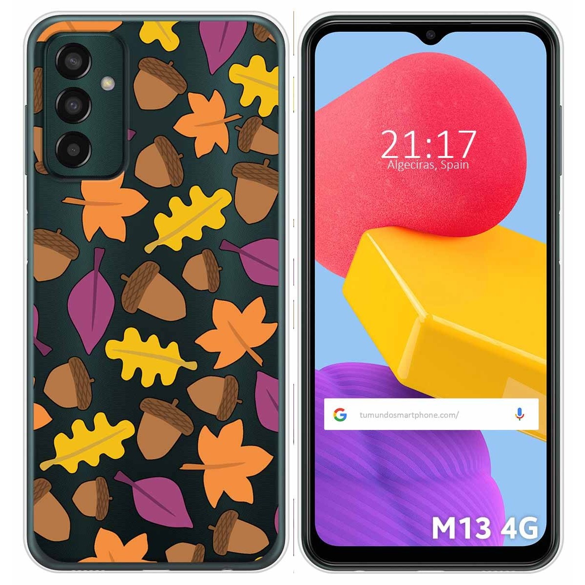 Funda Silicona Transparente para Samsung Galaxy M13 4G diseño Otoño Dibujos