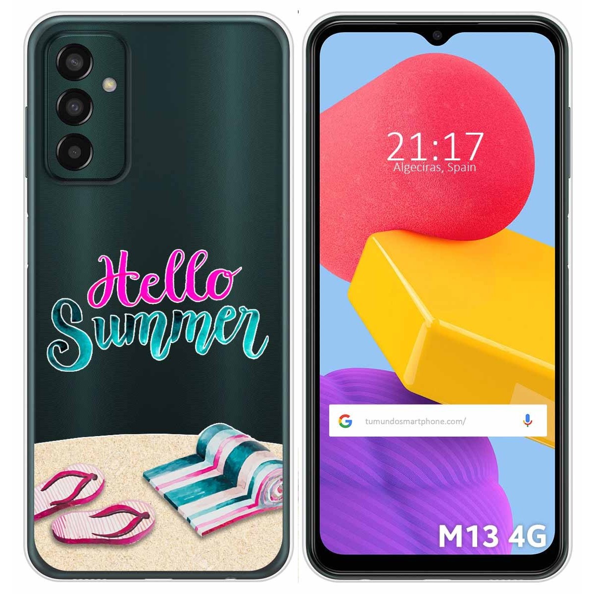 Funda Silicona Transparente para Samsung Galaxy M13 4G diseño Summer Dibujos