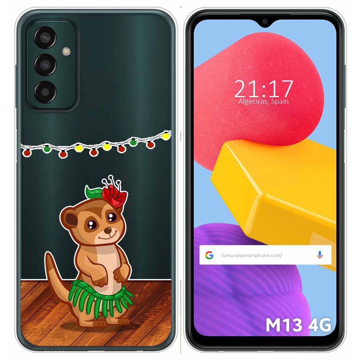 Funda Silicona Transparente para Samsung Galaxy M13 4G diseño Suricata Dibujos