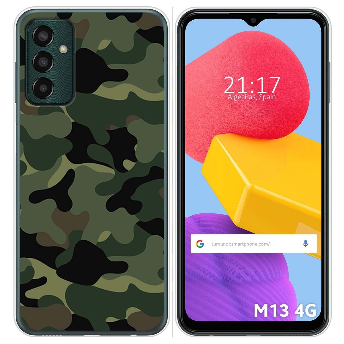 Funda Silicona para Samsung Galaxy M13 4G diseño Camuflaje Dibujos