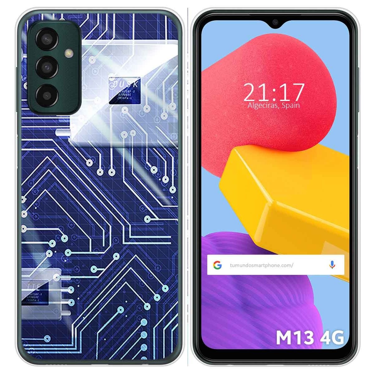 Funda Silicona para Samsung Galaxy M13 4G diseño Circuito Dibujos
