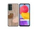 Funda Silicona para Samsung Galaxy M13 4G diseño Corazones Madera Dibujos
