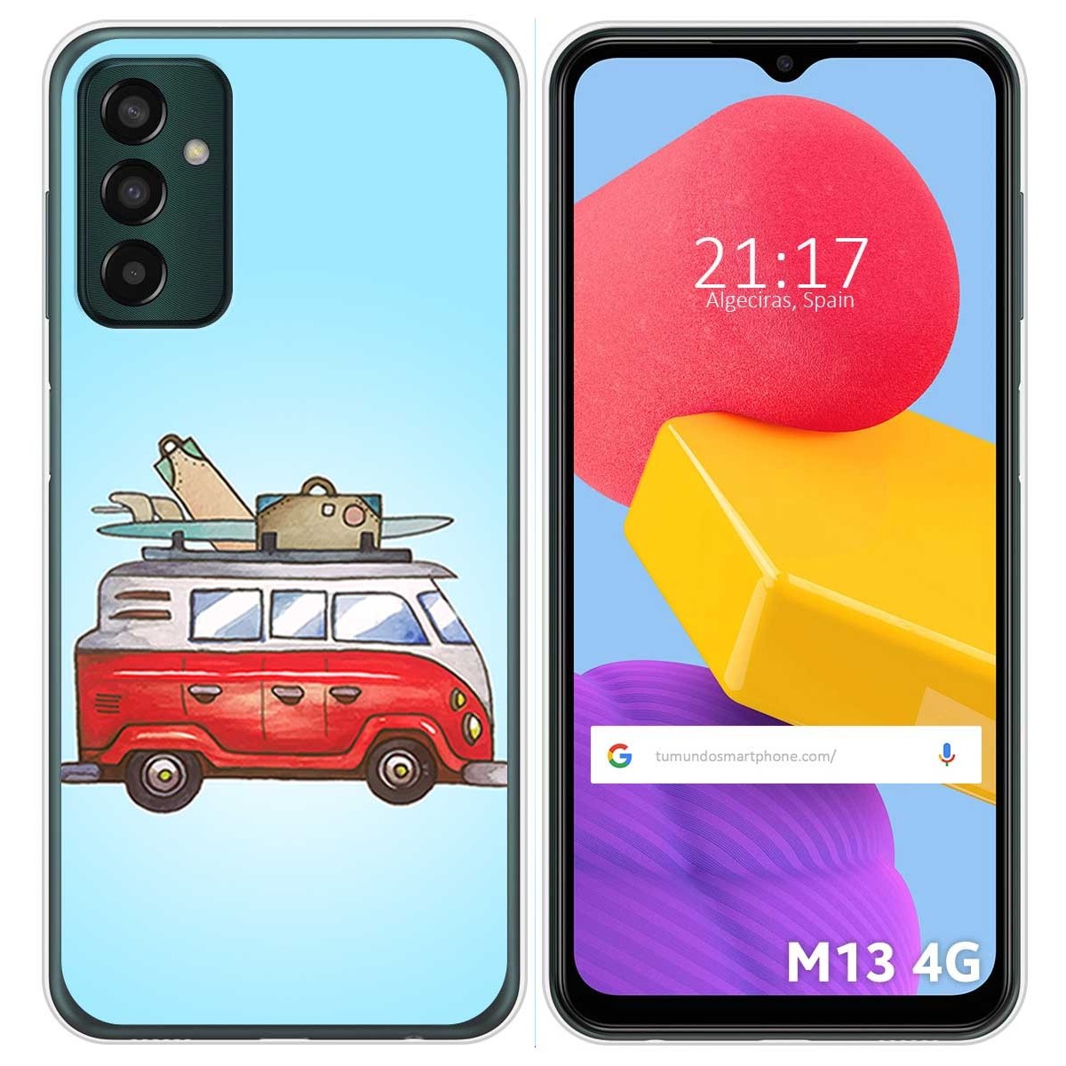 Funda Silicona para Samsung Galaxy M13 4G diseño Furgoneta Dibujos