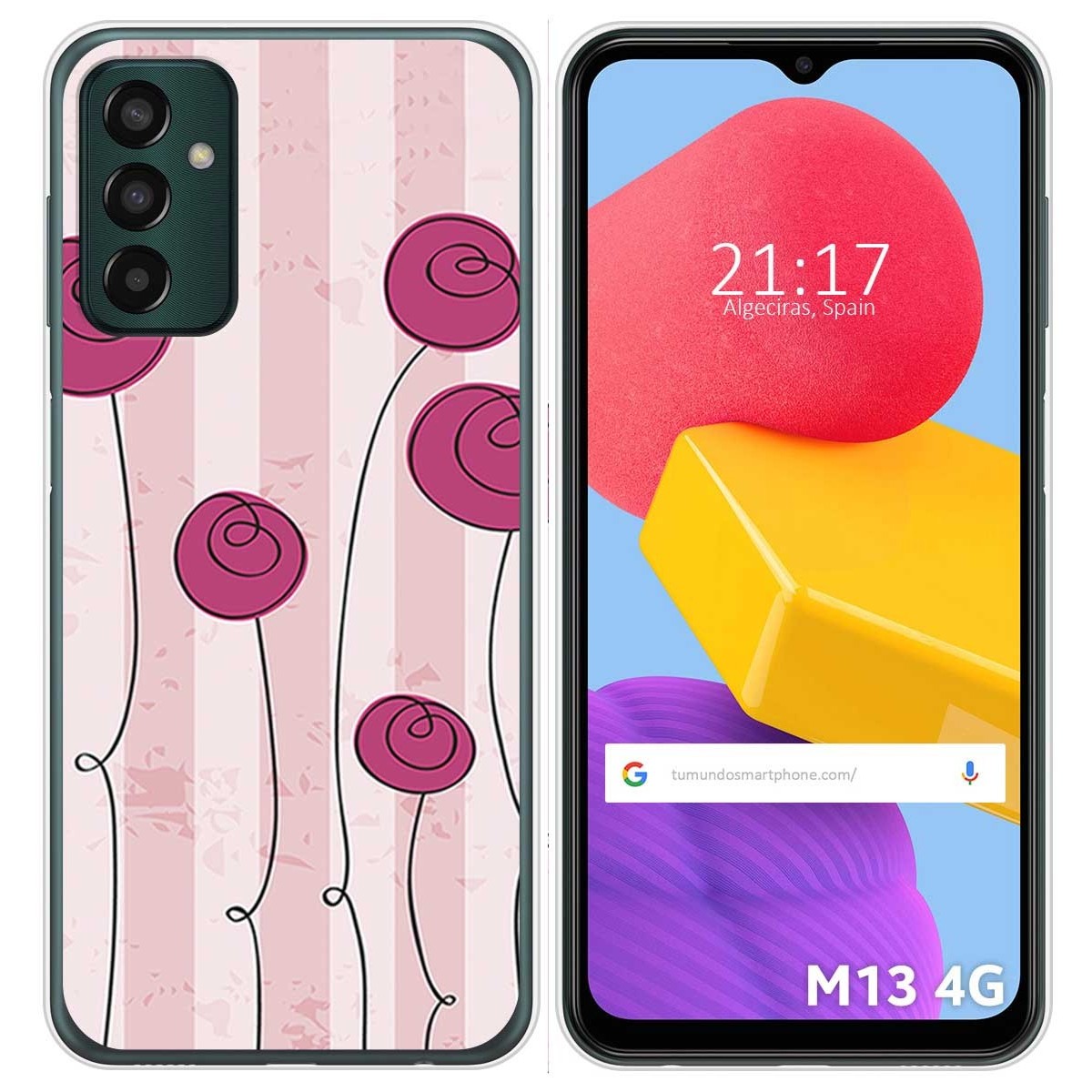 Funda Silicona para Samsung Galaxy M13 4G diseño Flores Vintage Dibujos