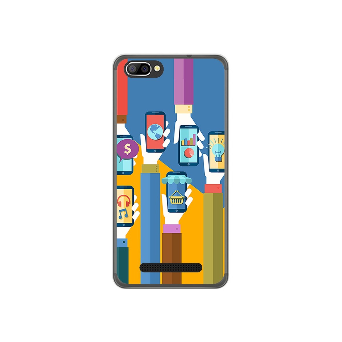 Funda Gel Tpu para Doogee X20 / X20L Diseño Apps Dibujos
