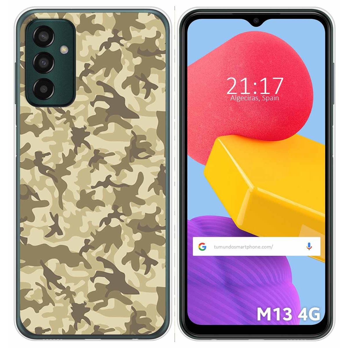 Funda Silicona para Samsung Galaxy M13 4G diseño Sand Camuflaje Dibujos