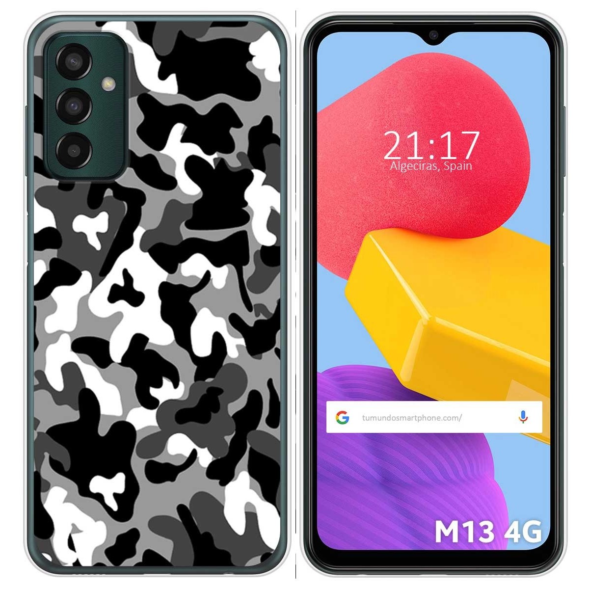 Funda Silicona para Samsung Galaxy M13 4G diseño Snow Camuflaje Dibujos