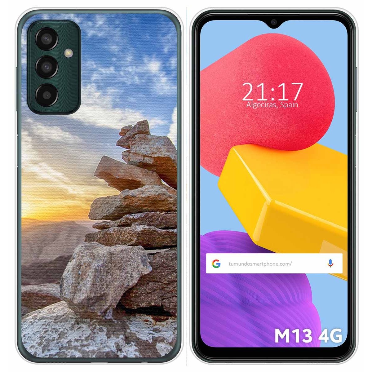 Funda Silicona para Samsung Galaxy M13 4G diseño Sunset Dibujos