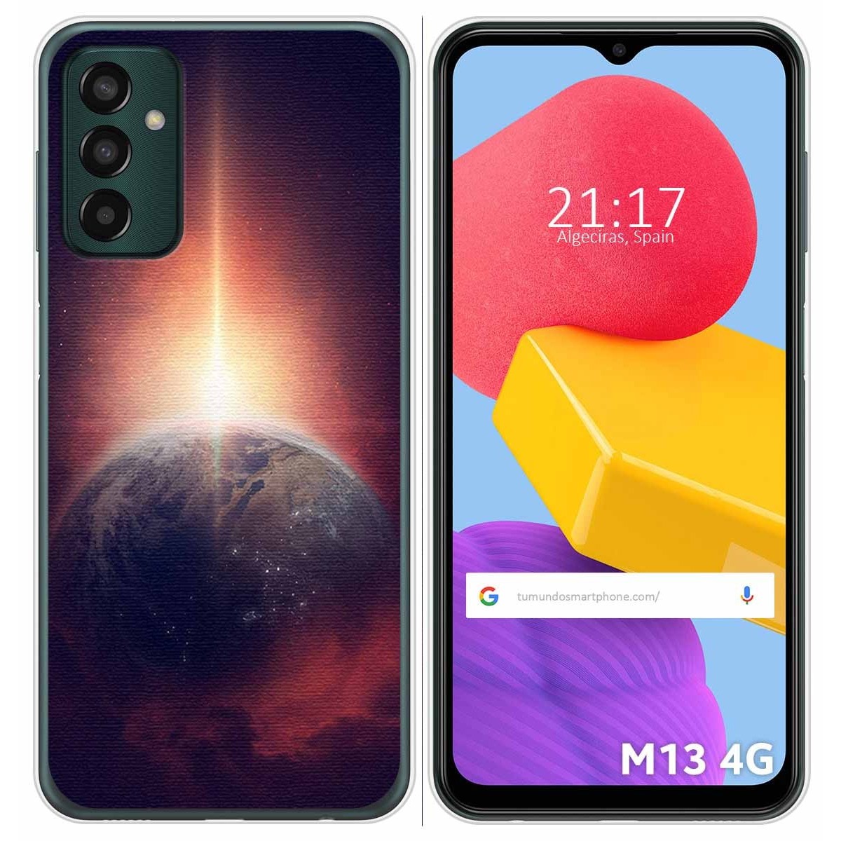 Funda Silicona para Samsung Galaxy M13 4G diseño Tierra Dibujos