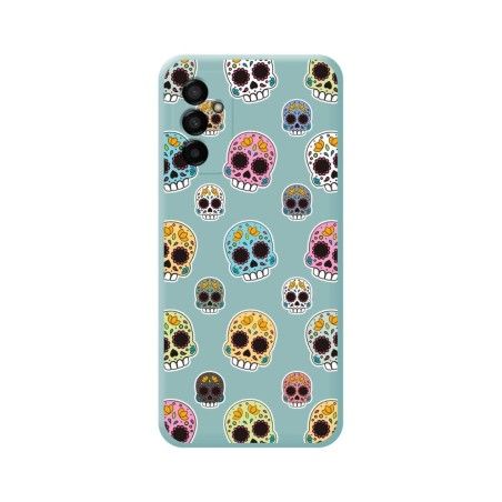 Funda Silicona Líquida Azul para Samsung Galaxy M13 4G diseño Catrina Dibujos