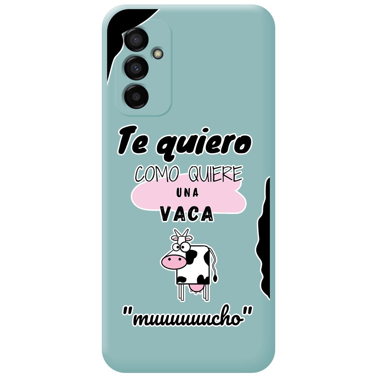 Funda Silicona Líquida Azul para Samsung Galaxy M13 4G diseño Vaca Dibujos