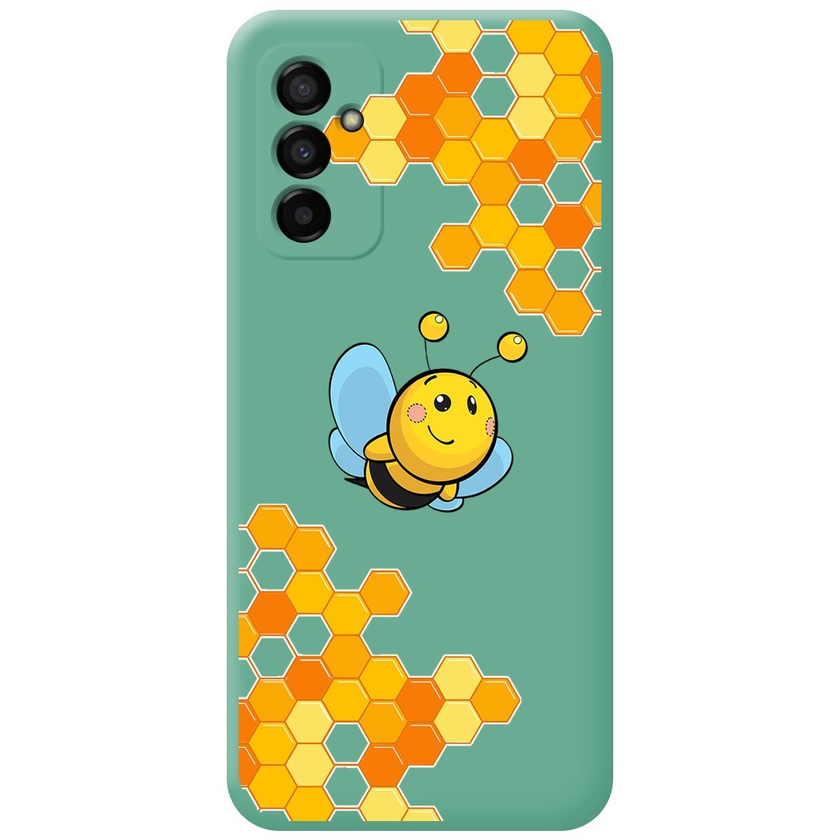 Funda Silicona Líquida Verde para Samsung Galaxy M13 4G diseño Abeja Dibujos